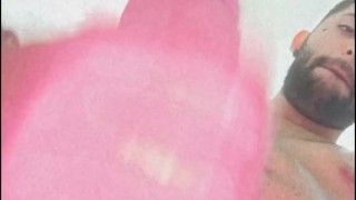Son of Lilith jerking his big uncut cock and eating his own cum 😈