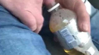 Pissing in truck. 
