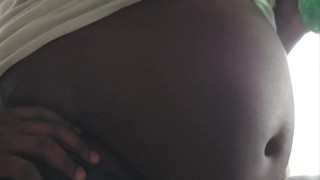 Chubby ebony complains about diet