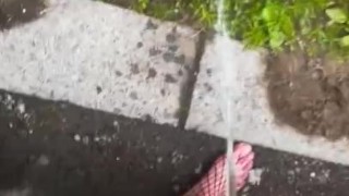 Public piss fishnet 