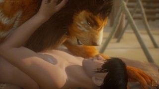 Lion Furry Knotting Twink Guy (Gay Furry)