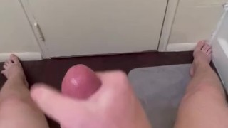 Teen Jerks and Cums on Bathroom Floor
