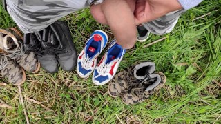 4 times piss and cumshot on my used boots and sneakers
