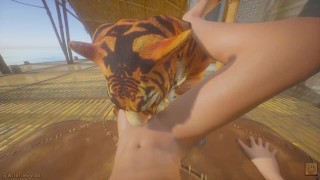 Tiger Furry Knotting Gay Teen Guy POV