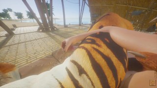 Tiger Furry Knotting Gay Teen Guy POV