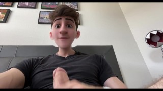 Cute Anime Cartoon Boy Jerks Off after Soccer Game!! Cums on his Face and Shows his Feet!