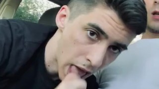 Daniel suck’s Jack cock in car outdoor 