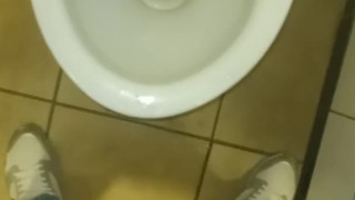 Horny and Pissing in public toilets