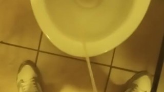 Horny and Pissing in public toilets