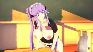 Huge tits girl after class humping table 3D