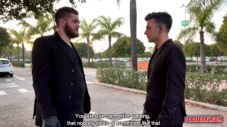 Horny security guards in the bathroom at work