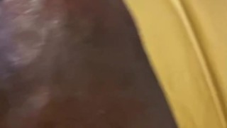 Stroking my dick softly.