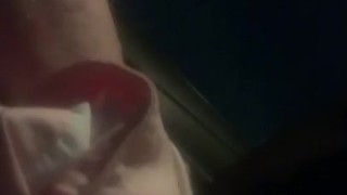 Exhibitionist Putting on Public Cum Fountain Show in Parking Lot for Guy Watching from His Truck