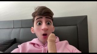 Cute Disney Cartoon Boy Sucks on a Dildo