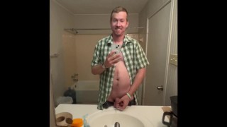 Weird Blonde Man Peeing in the Bathroom Sink Like an Asshole