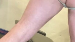 Daddy Jockstrap Bitch playing with his ass 