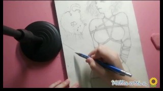 Drawing Hentai - Cute girl tied up