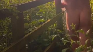 Naked in the bushes by road