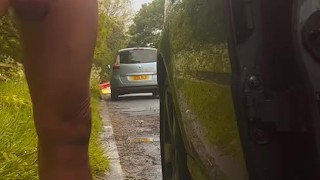 Wanking for a stranger naked in public 