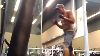 Stud warms up shirtless MMA before fucking you...