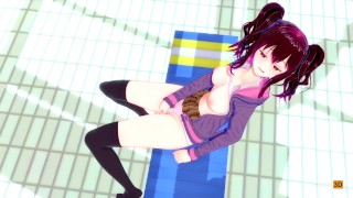 Student after the pool rishila masturbate on the bench 3D