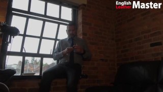 Verbal Master smokes cigar as he changes from suit to leather & discusses using his slave PREVIEW