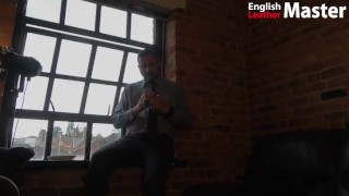 Verbal Master smokes cigar as he changes from suit to leather & discusses using his slave PREVIEW