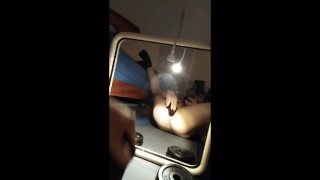 Big black dildo deep anal penetration