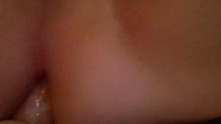 Chub fucking ass with huge dildo precum slut