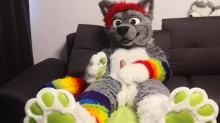 Wolf cum twice in a row (huge cumshot)