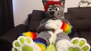 Wolf cum twice in a row (huge cumshot)