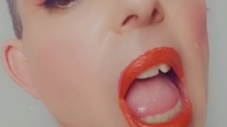 What dat mouth DO?! Sissy lipstick tease. 