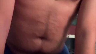 Gay guy in harness fucks a fleshlight