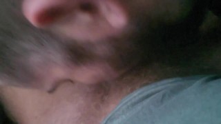 Daddy getting sucked off in truck in public