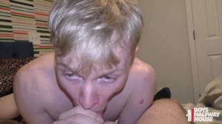 Blond Delinquent Twink Swollows Daddy's Fat Load