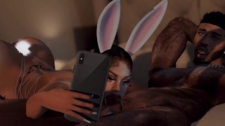 Bad Bunny deepthroats BBC- Second Life