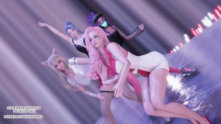 MMD G Reyish - KKILI KKILI Sexy Kpop Hot Dance Ahri Kaisa Seraphine KDA League of Legends