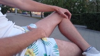 guy masturbates in the park. extreme