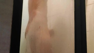 Juan Carlo Felipe - Masturbating with Cumshot in the office shower room, Part 2