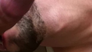 Deep throating his big dick and swallowing cum