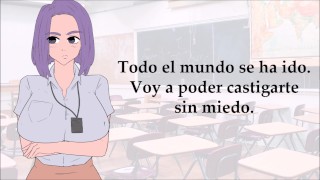 JOI profesora te masturba con unas cuerdas.