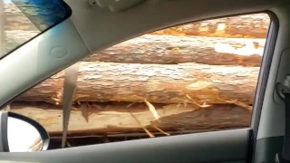 Helicopter dick driving down the road