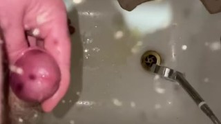 Slow mo spraying piss 