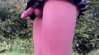 White panties outdoors hot feet and ass