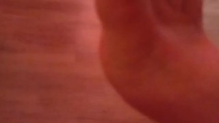 Feet tease of cute girl just waking up playing Fortnite