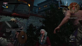Ciri ryona - bitten by dogs + ragdoll dlc outfit - The Witcher 3 リョナ