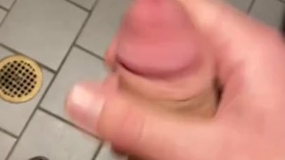 Thick Dicked Twink Cums in Work Bathroom