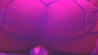 Teen girl playing and masturbs with pink huge dildo in 002 suit cosplayer anime pussy close up Led