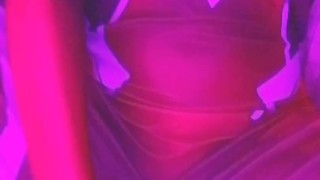 Teen girl playing and masturbs with pink huge dildo in 002 suit cosplayer anime pussy close up Led