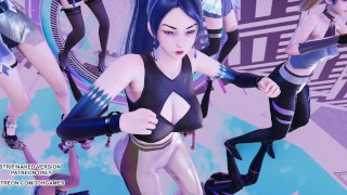 [MMD] Aespa - Black Mamba KDA Ahri Akali Seraphine Kaisa Sexy Kpop Dance Evelynn League Of Legends